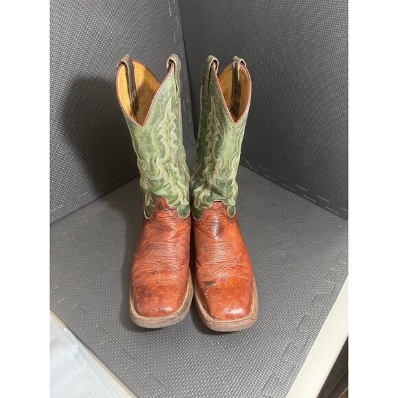 Tony Lama Men's Exotic Full Quill Ostrich Western Cowboy Boot Square Toe 10 B - Picture 2 of 8